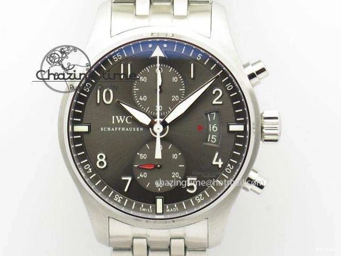 MIROTIME 0113 SmartChoice Mark XVIII IW327006 Titanium M+F 1:1 Best Edition Black Dial on Brown Leather Strap A 7145